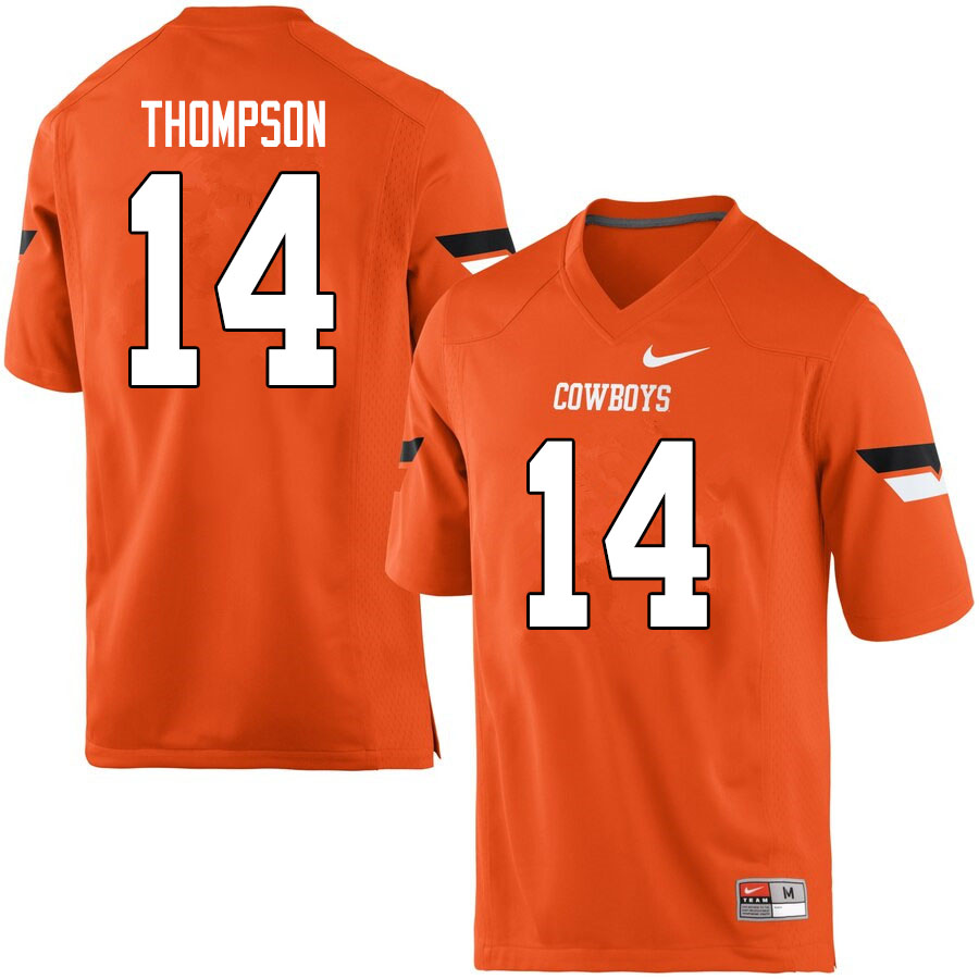 Men #14 Peyton Thompson Oklahoma State Cowboys College Football Jerseys Sale-Orange